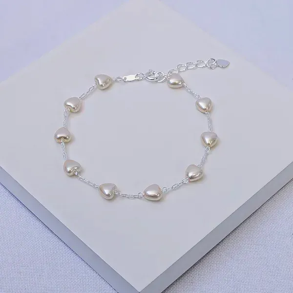 Pulseira pérolas coração 