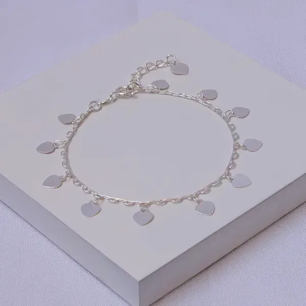 Pulseira corações lisos
