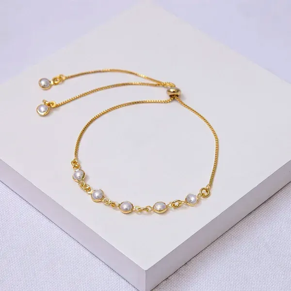 Pulseira regulável pérolas - 1