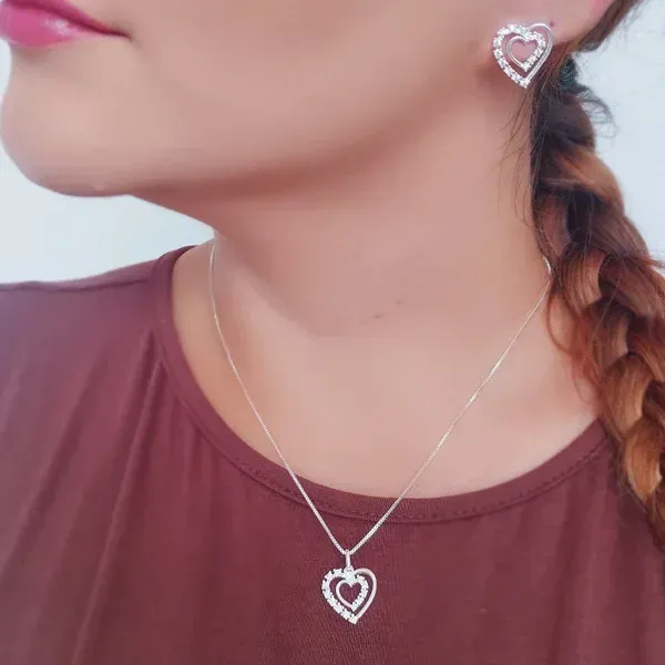 Conjunto coração cravejado - 3