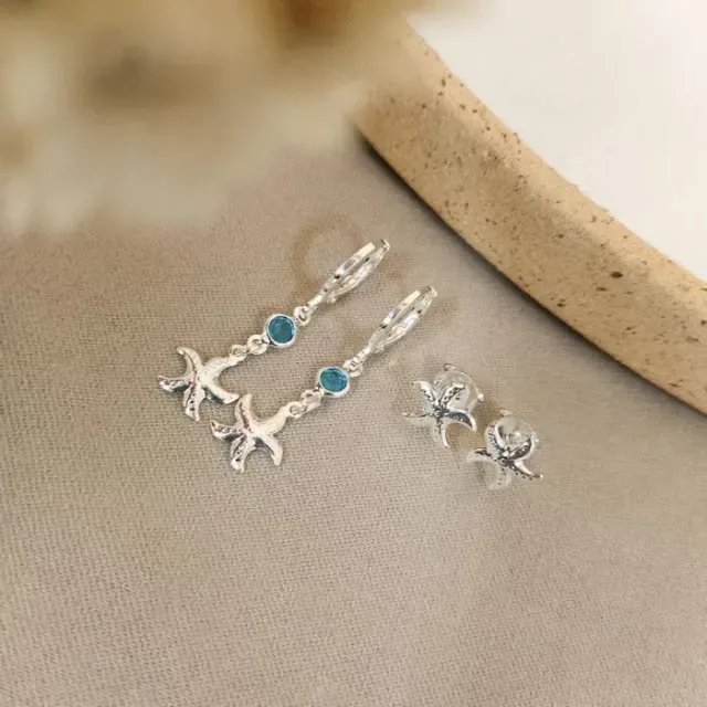 Dupla de brinco estrela e argola de estrela - 2