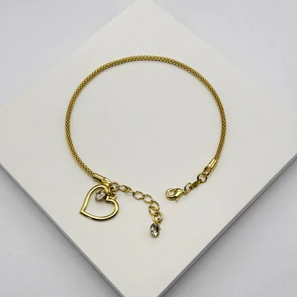 Pulseira coração vazado