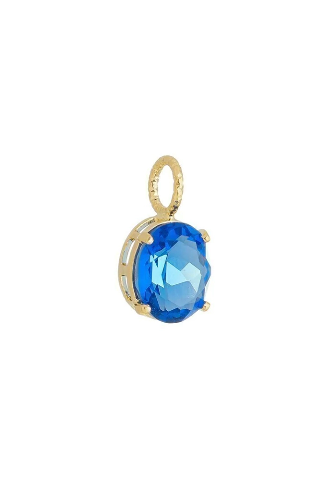 377331 - Pingente oval pedra safira