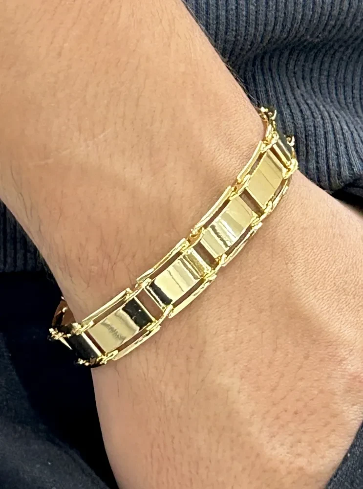 Bracelete Chapa banhado a ouro 18k - 2