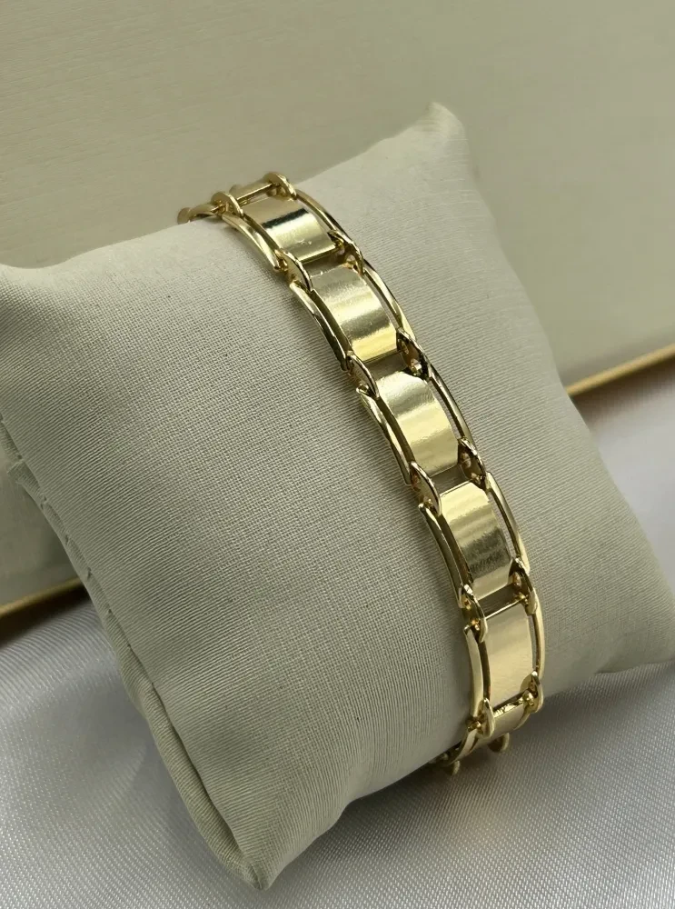 Bracelete Chapa banhado a ouro 18k - 1