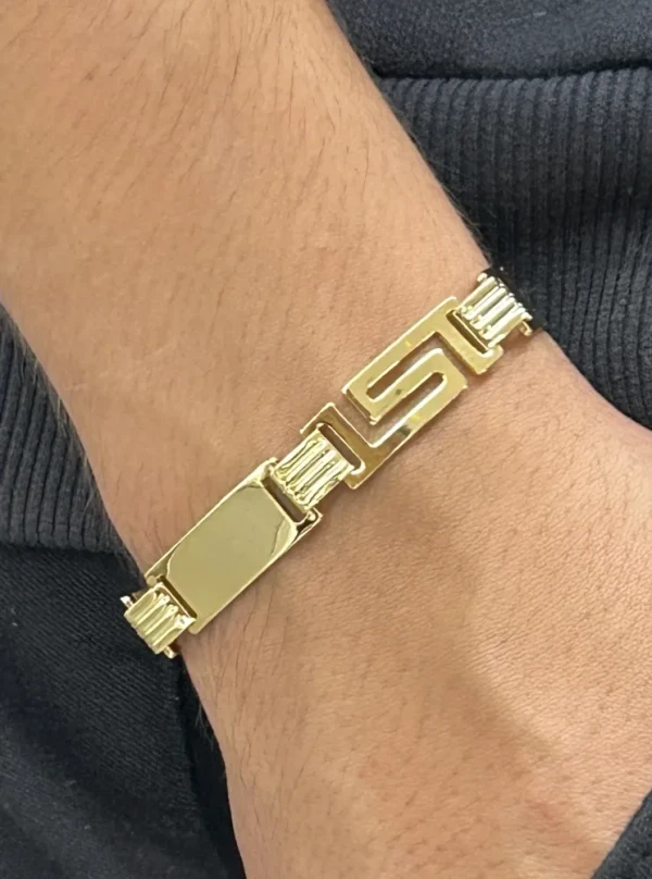 Bracelete Chapa Vazado banhado a ouro 18k - imagem 2