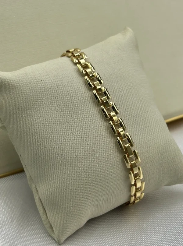 Bracelete Esteira banhado a ouro 18k - imagem 1