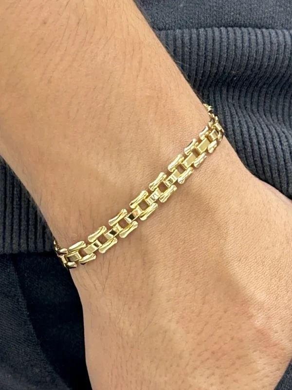 Bracelete Esteira banhado a ouro 18k - imagem 2