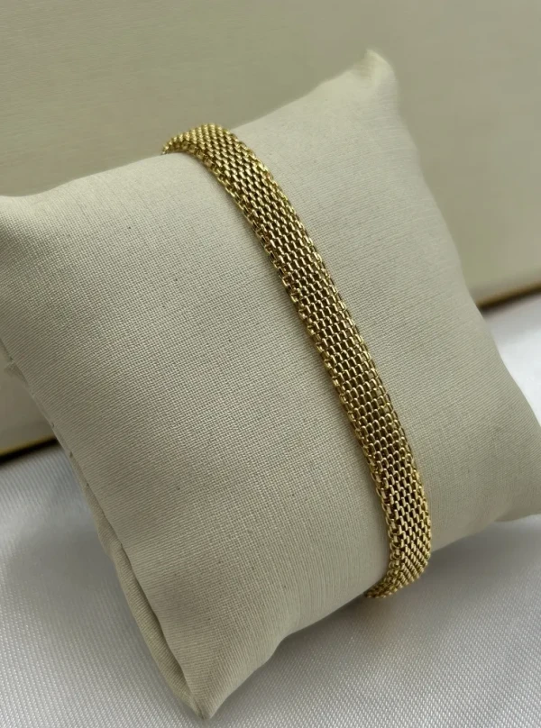 Bracelete Esteira banhado a ouro 18k - imagem 1