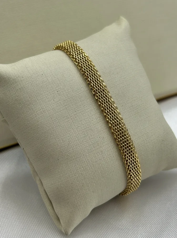 Bracelete Esteira banhado a ouro 18k - 1