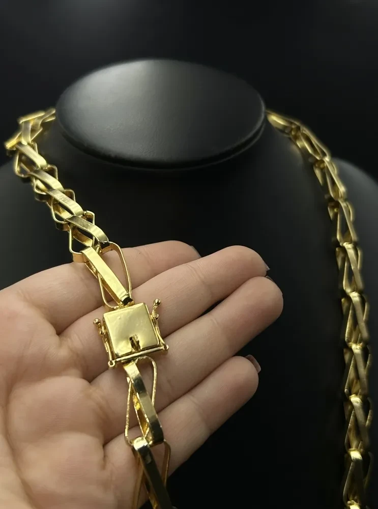 Corrente Balão - 12MM banhado a ouro 18k - 1