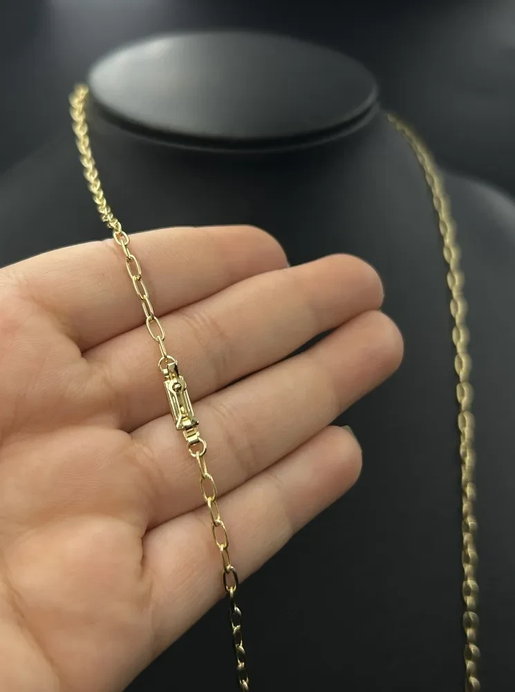 Corrente Cadeado Boleada - 2MM  banhado a ouro 18k - 1