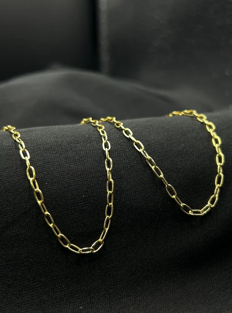 Corrente Cadeado Boleada - 2MM  banhado a ouro 18k - 2