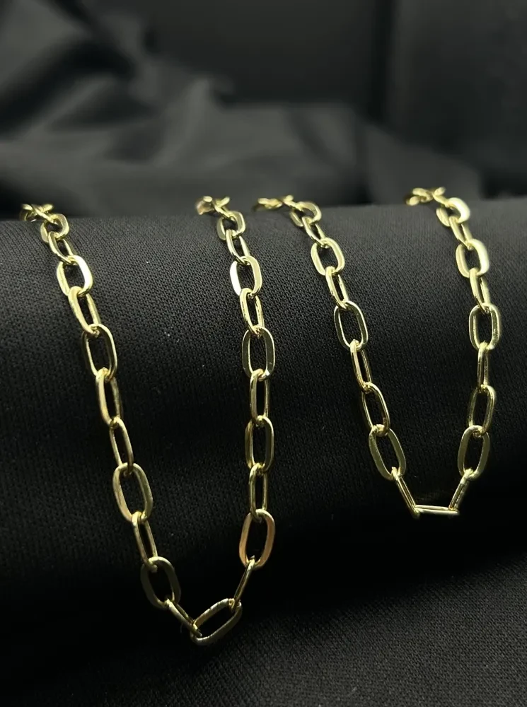 Corrente Cartier Aloganda Paperclip - 4MM banhado a ouro 18k - 2