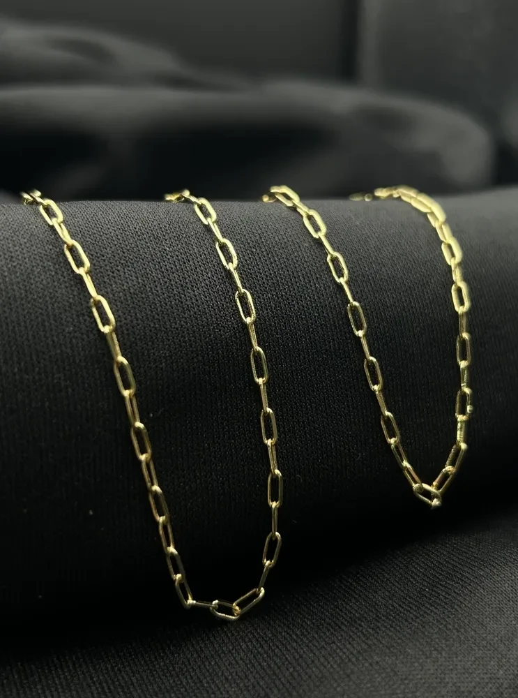 Corrente Cartier Alongada - 2MM banhado a ouro 18k - 2