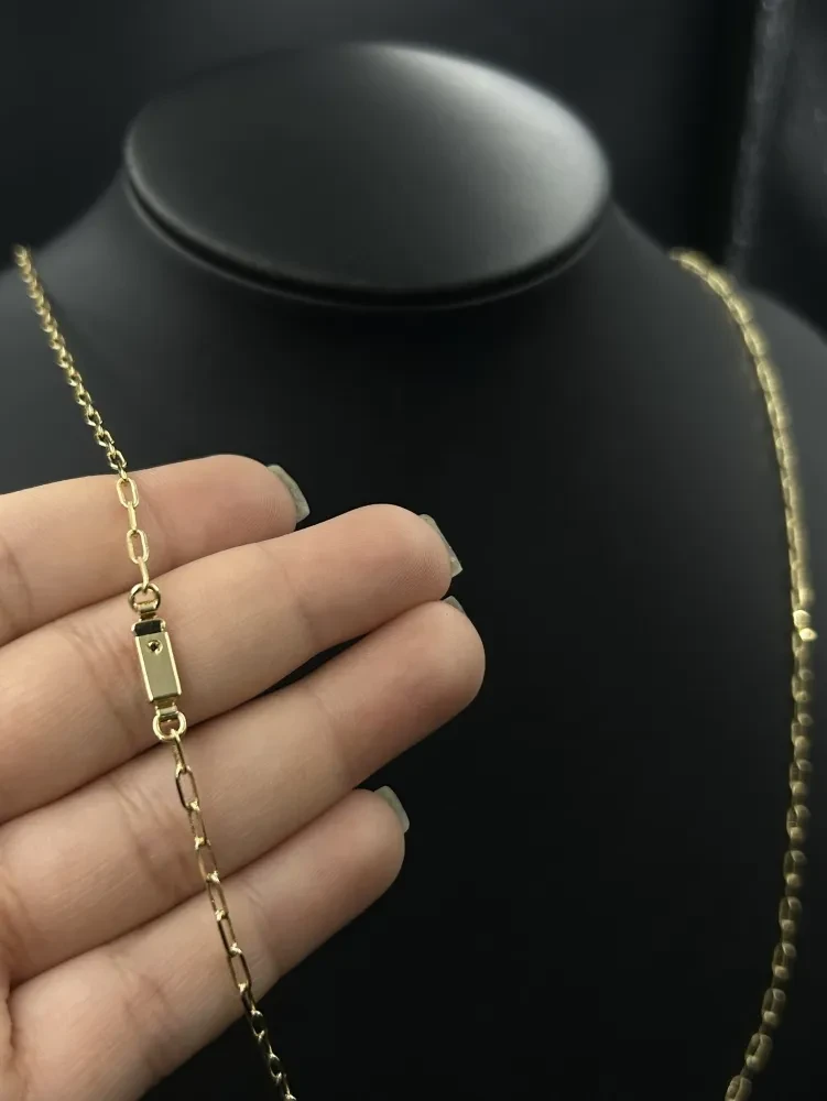 Corrente Cartier Alongada - 2MM banhado a ouro 18k - 1