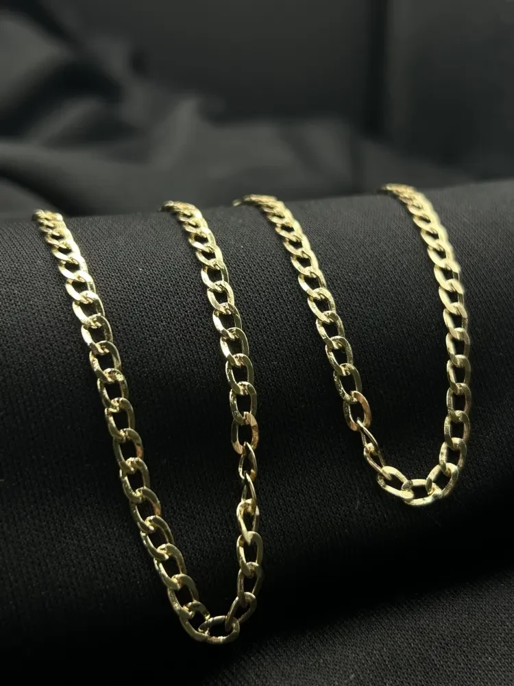 Corrente Pitbull Laminada - 3MM banhado a ouro 18k - 2