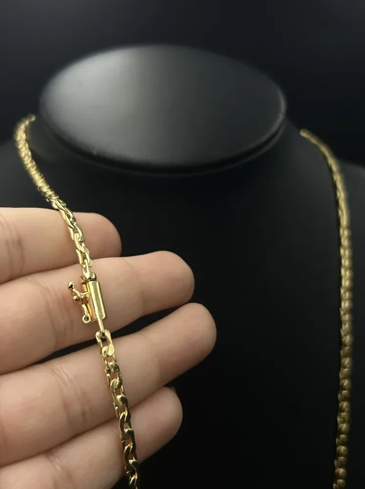 Corrente Piastrine - 3MM banhado a ouro 18k - 1