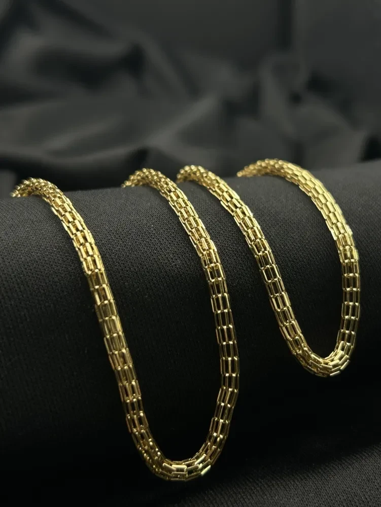 Corrente Lacraia - 3MM Banhado a ouro 18k - 2
