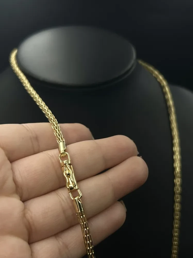 Corrente Lacraia - 3MM Banhado a ouro 18k - 1