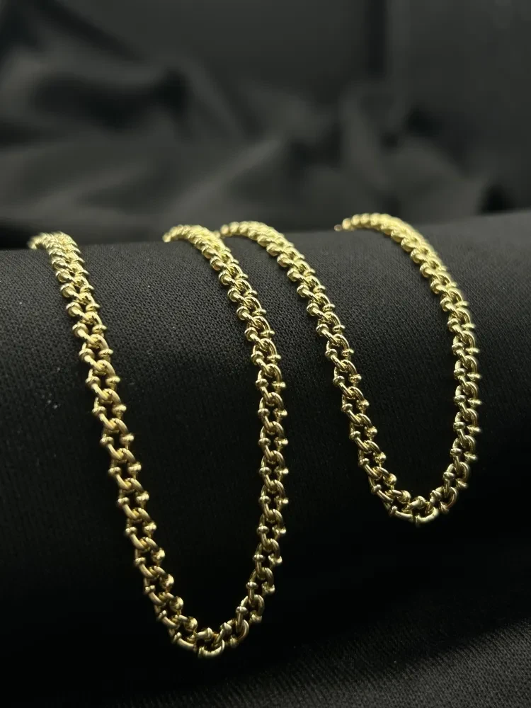 Corrente Elo Grumet Duplo - 3MM Banhado a ouro 18k - 2
