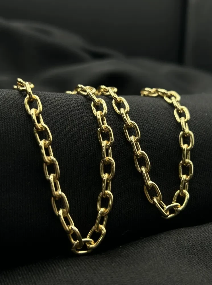 Corrente Cadeado Boleada - 4MM Banhado a ouro 18k - 2