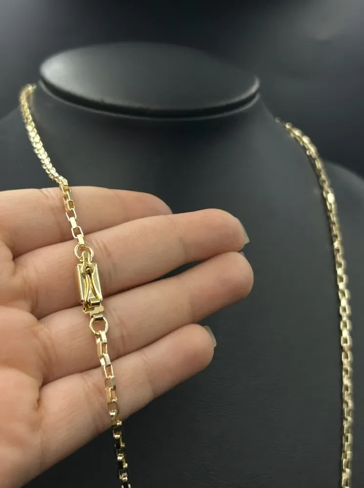 Corrente Tijolinho - 3MM Banhado a ouro 18k - 1