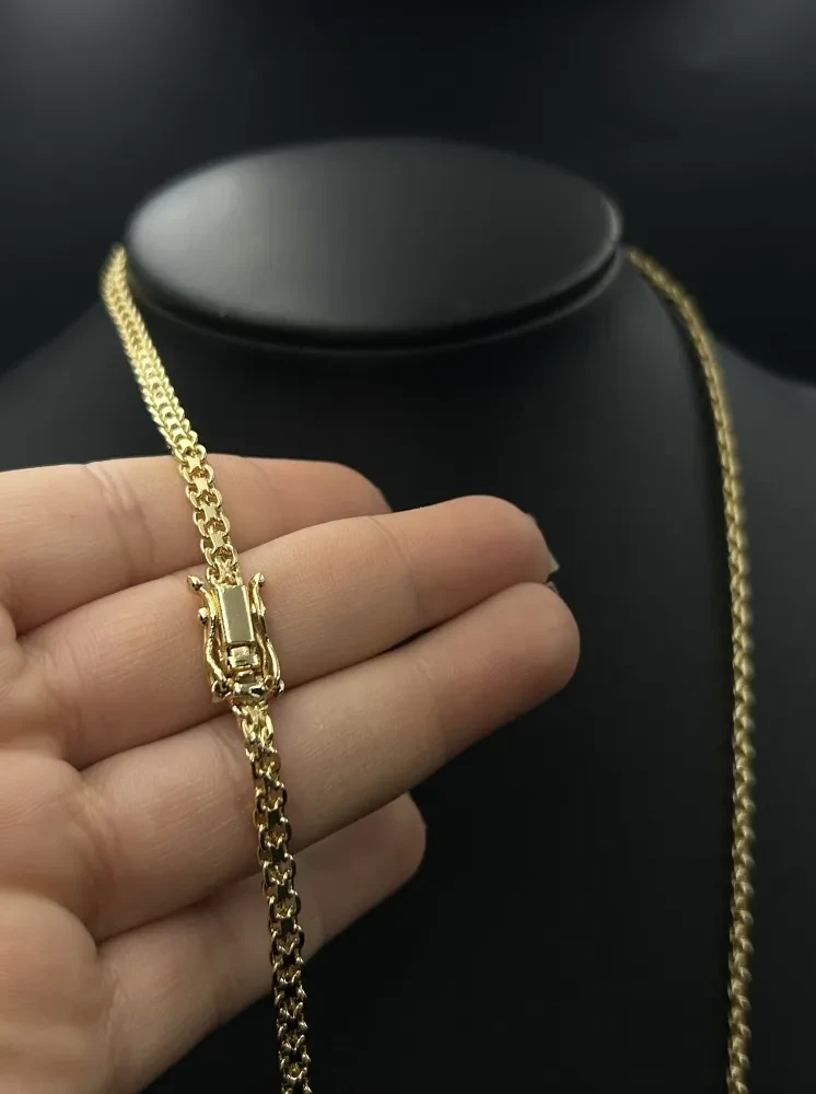 Corrente Cadeado Duplo - 4MM Banhado a ouro 18k - 1
