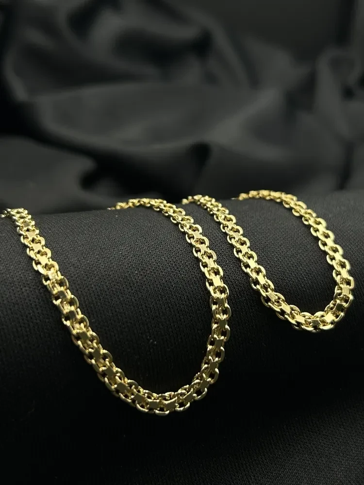 Corrente Cadeado Duplo - 4MM Banhado a ouro 18k - 2