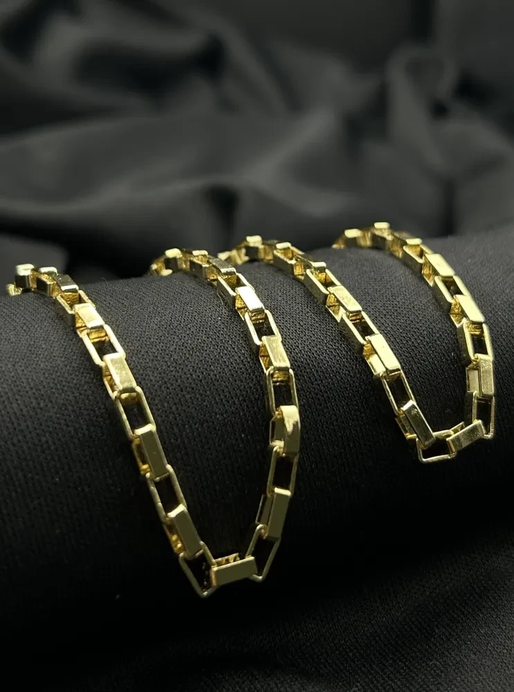 Corrente Cartier Tijolinho - 4MM Banhado a ouro 18k - 2