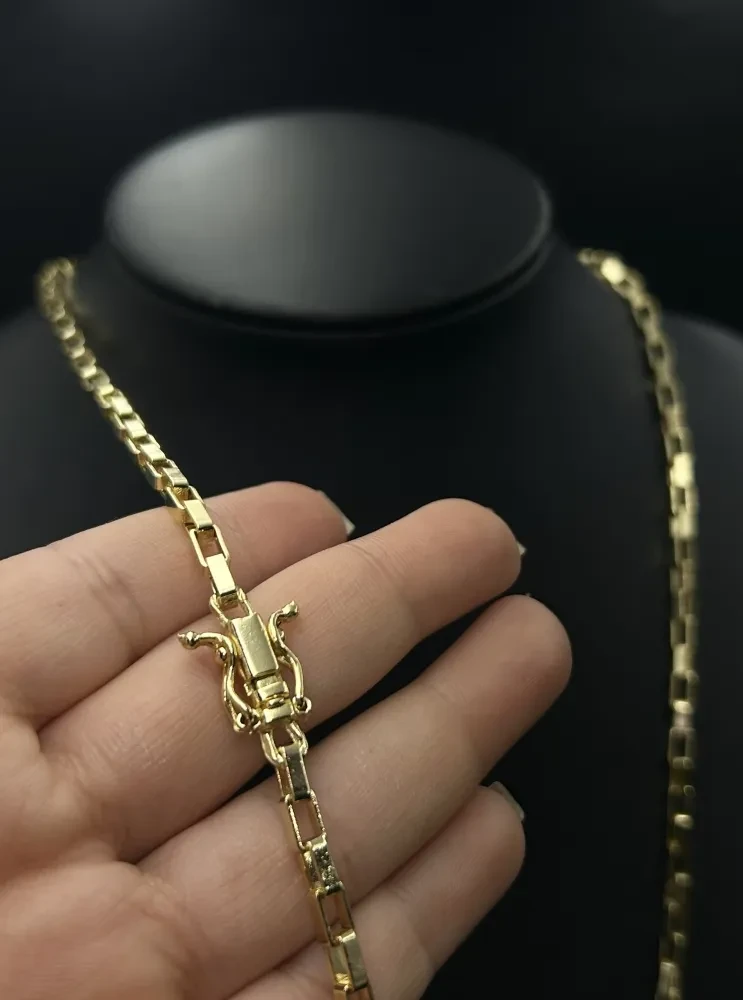 Corrente Cartier Tijolinho - 4MM Banhado a ouro 18k - 1