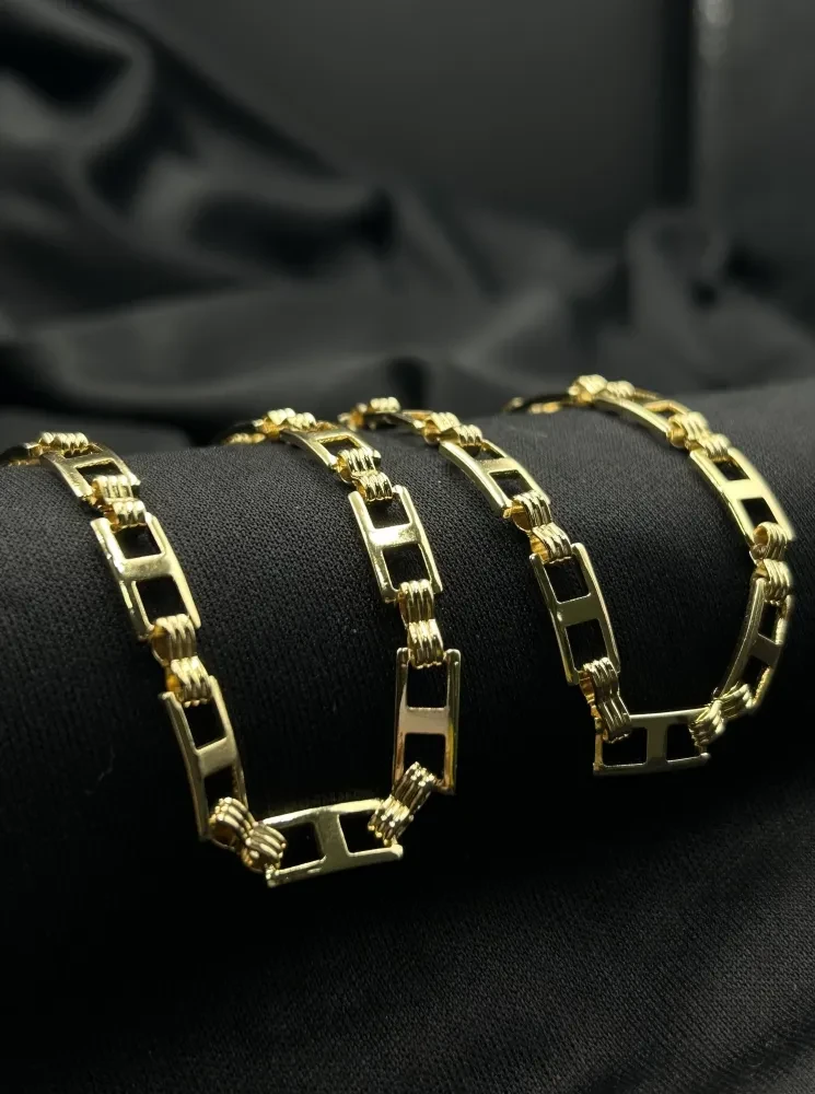 Corrente Detalhada - 5MM Banhado a ouro 18k - 2
