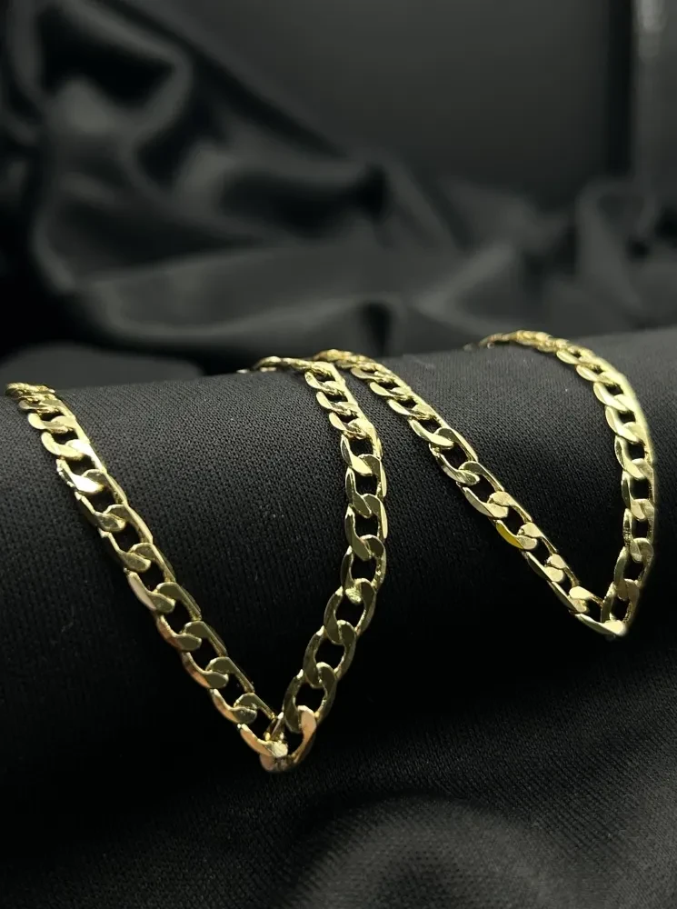 Corrente Pitbull Laminada- 4MM Banhado a ouro 18k - 2
