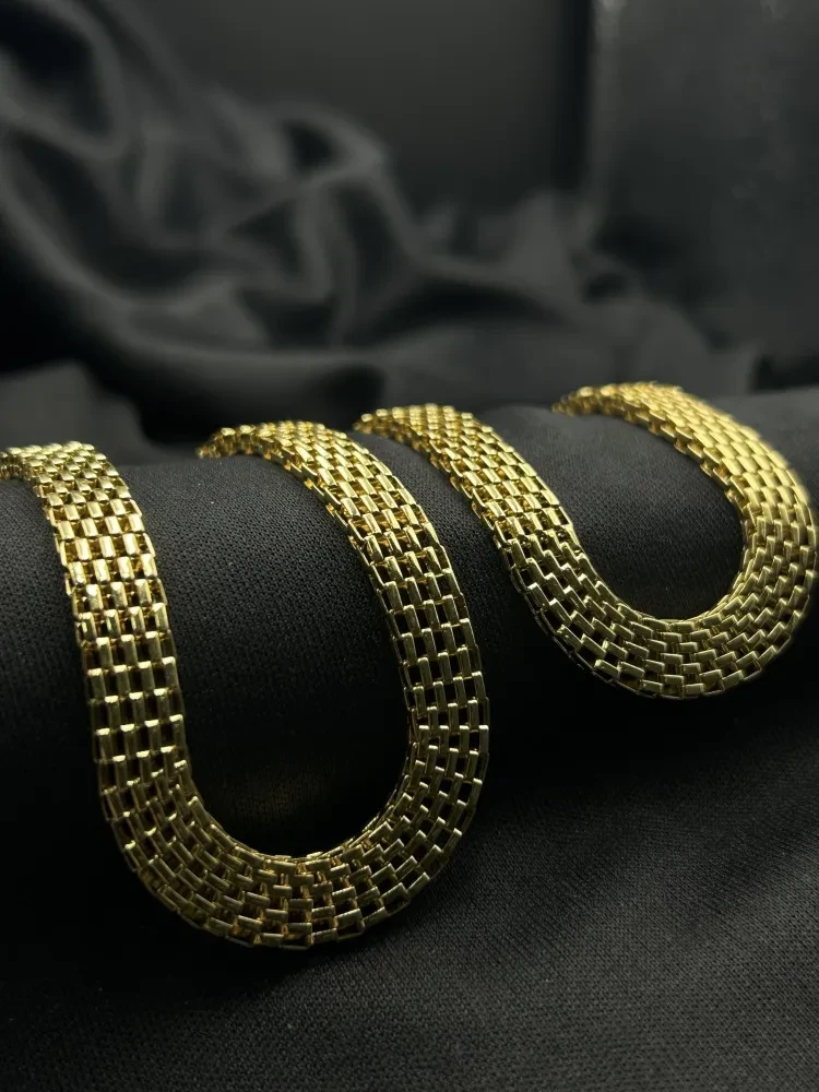 Corrente Esteira - 8MM Banhado a ouro 18k - 2