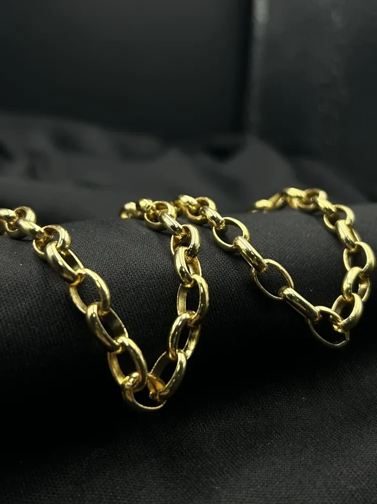 Corrente Elo Português - 10MM Banhado a ouro 18k - 2