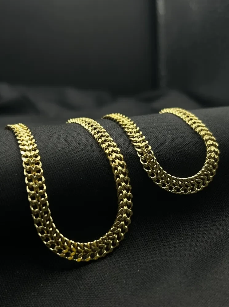 Corrente Esteira - 6MM Banhado a ouro 18k - 2