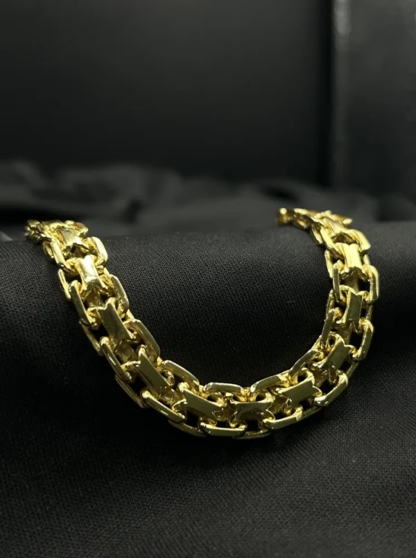 Corrente Cadeado Duplo - 10MM Banhado a ouro 18k - imagem 2