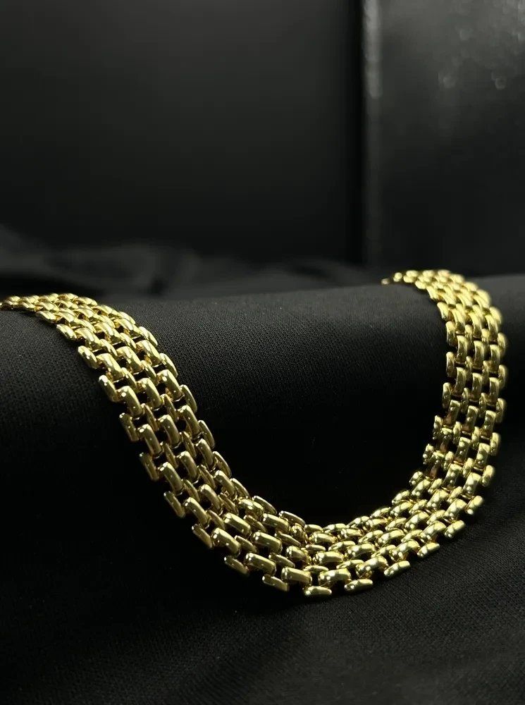 Corrente Elo Americano- 15MM Banhado a ouro 18k - 2