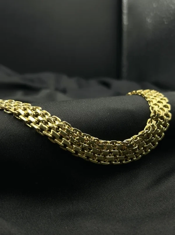 Corrente Cadeado Quádruplo - 20MM Banhado a ouro 18k - imagem 2