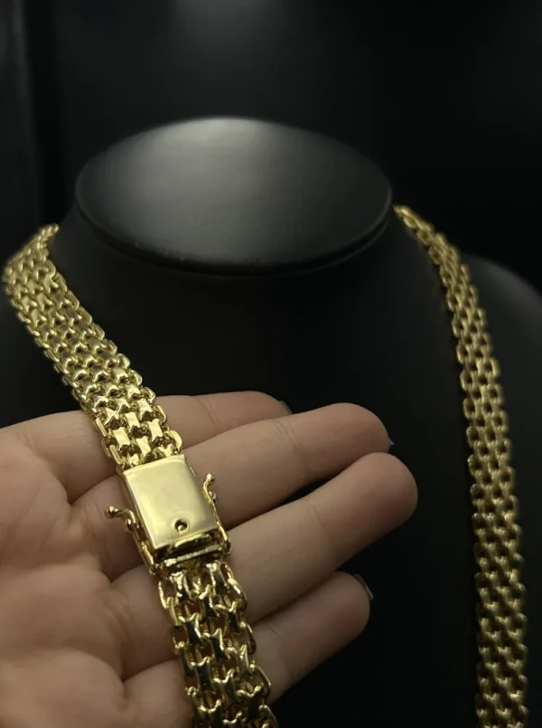 Corrente Cadeado Quádruplo - 20MM Banhado a ouro 18k - imagem 1