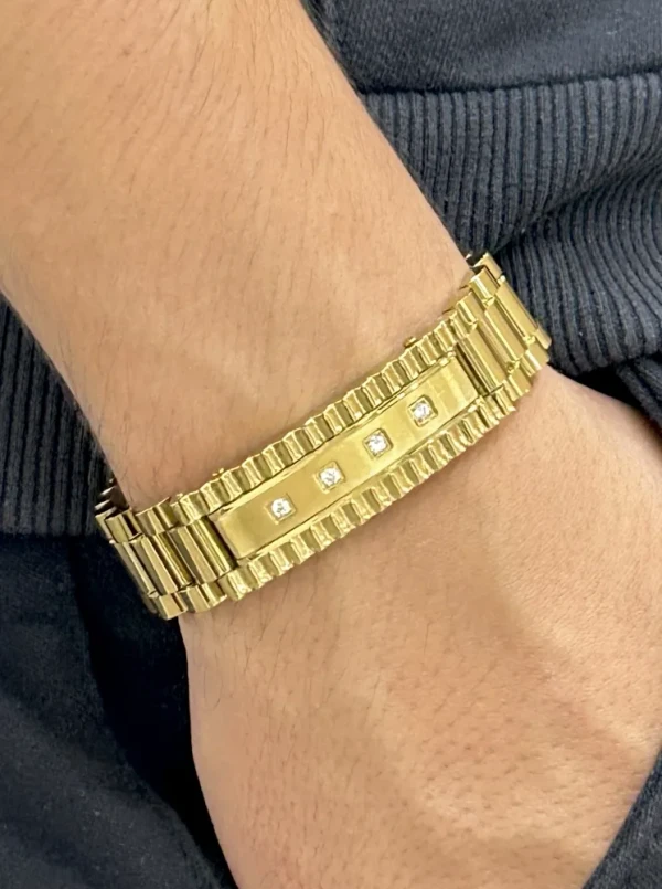 Bracelete Cravejado Banhado a ouro 18k - imagem 2