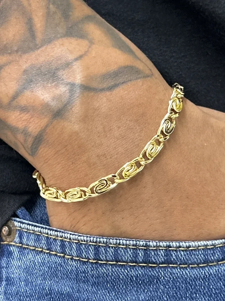 Pulseira Oitinho - 5MM Banhado a ouro 18k - 2