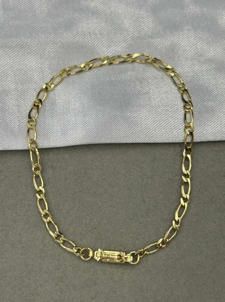  Pulseira Figaro - 2MM Banhado a ouro 18k - 1