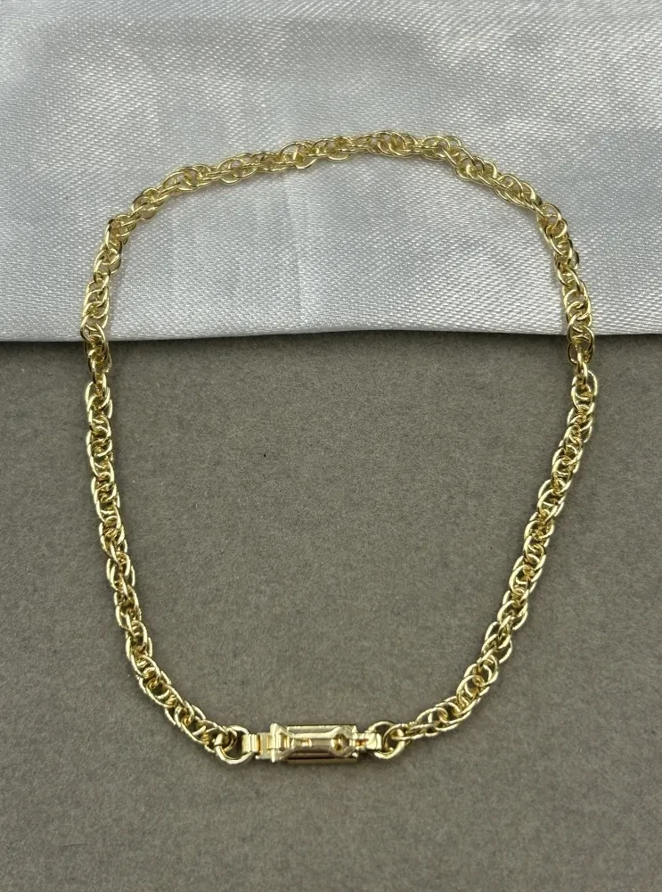 Pulseira Elo Trançado - 3MM Banhado a ouro 18k - 1
