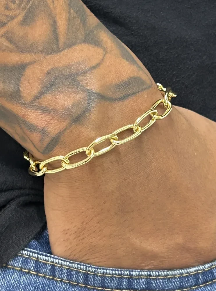 Pulseira Cadeado Boleada - 8MM Banhado a ouro 18k - 2