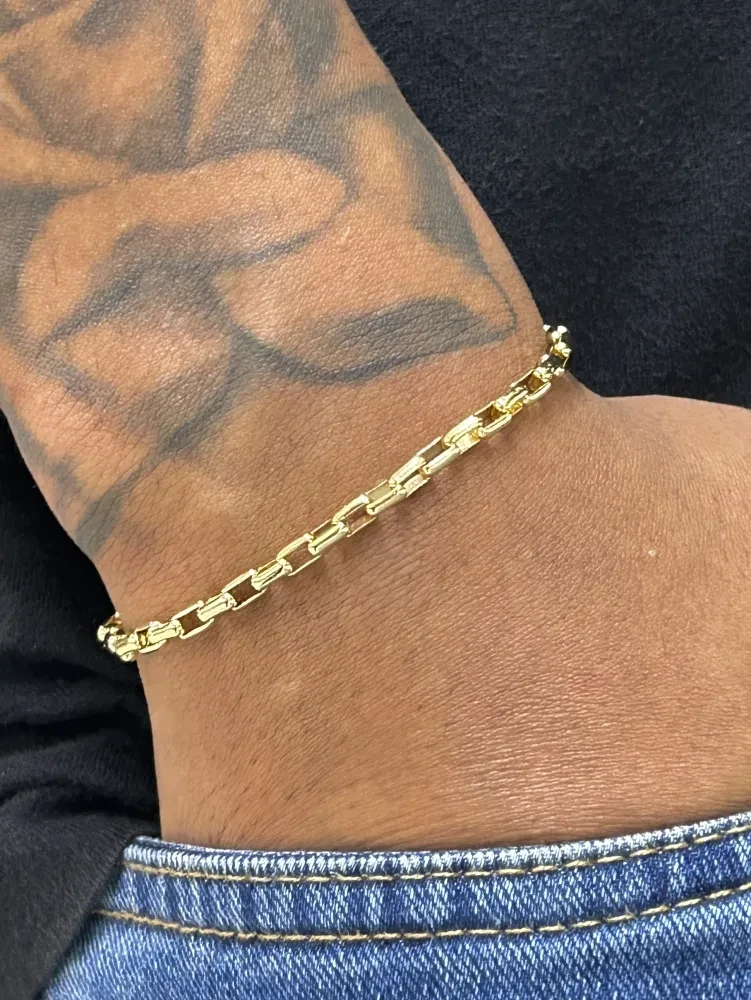 Pulseira Cartier Bloquinho - 3MM Banhado a ouro 18k - 2