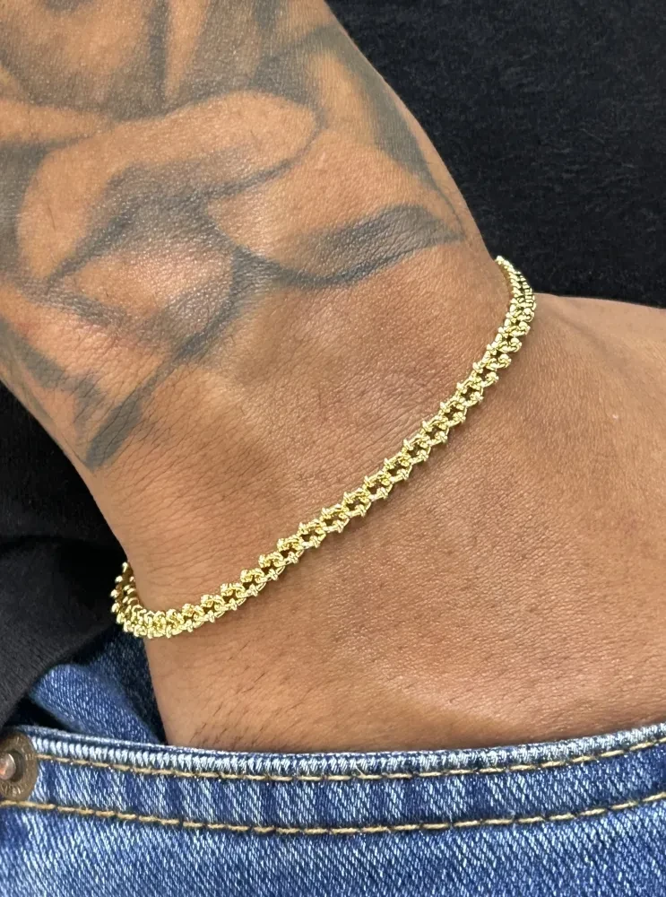 Pulseira Elo Grumet Duplo - 3MM Banhado a ouro 18k - 2