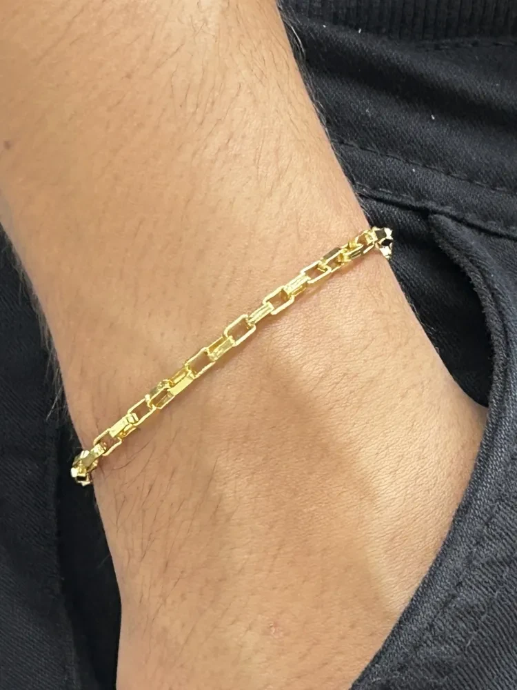 Pulseira Tijolinho - 3MM Banhado a ouro 18k - 2