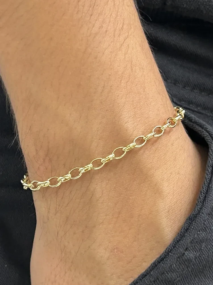 Pulseira Elo Português - 3MM Banhado a ouro 18k - 2