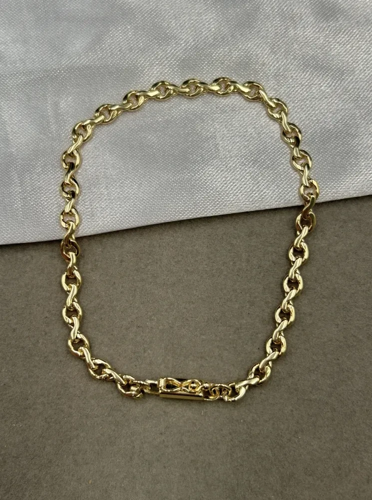 Pulseira Cadeado Duplo - 4MM Banhado a ouro 18k - 1